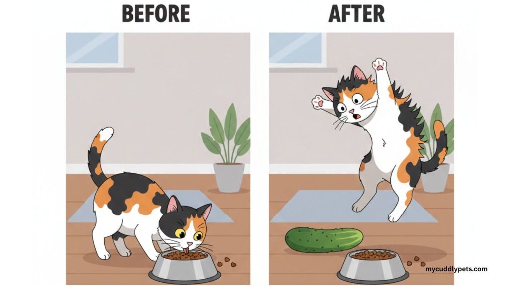 are cats afraid of cucumbers